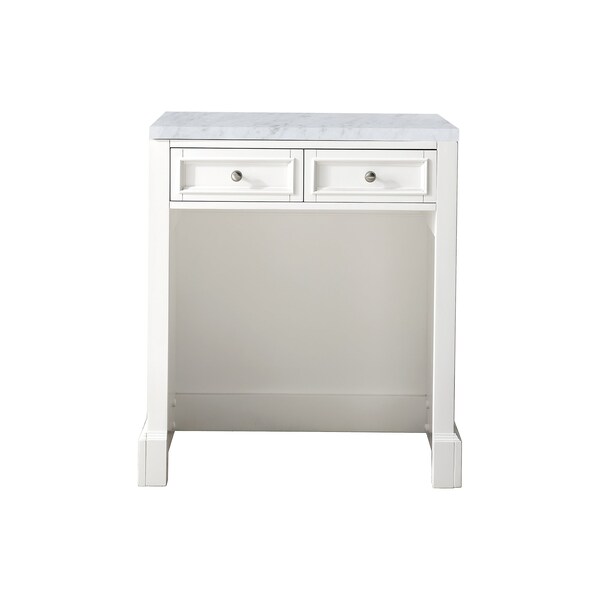 James Martin Vanities De Soto 30in Countertop Unit, Bright White w/ 3 CM Carrara Marble Top 825-CU30-BW-3CAR - main